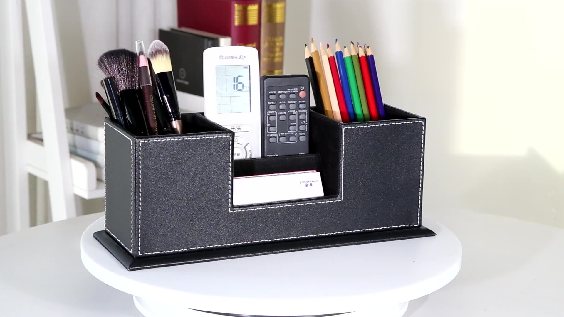 Office School Stationery Desk Organizer Faux Leather Storage Pen Holder Buy Leather Storagex