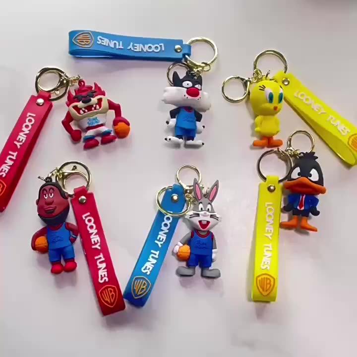 3d Cartoon Keychain Bugs Bunny Tweety Keychains Duffy Duck Keychain