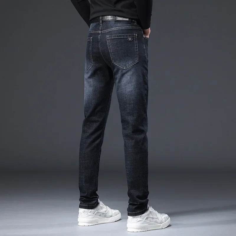 Осенние синие джинсы, casual брюки, Slim fit