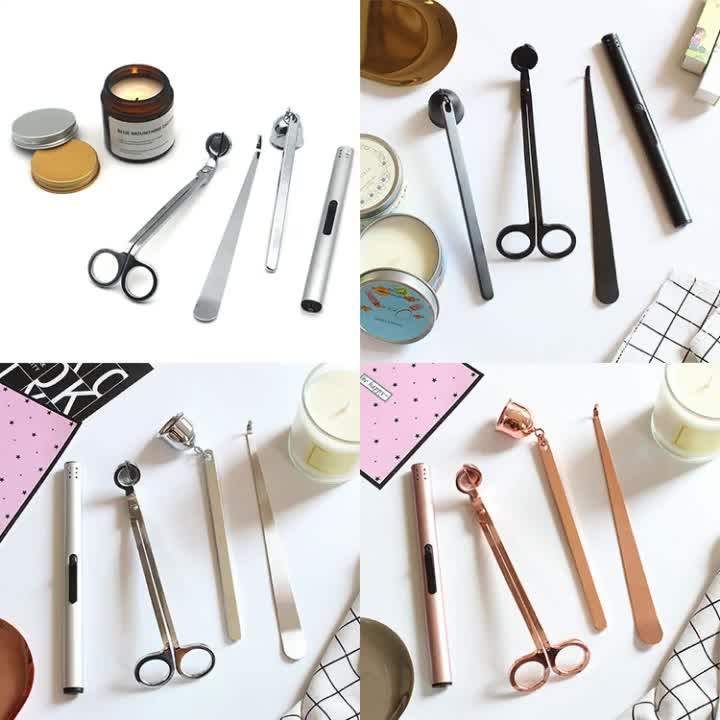 Rose Gold Candle Wick Trimmer/dippers/snuffer/lighter Tool Set Buy