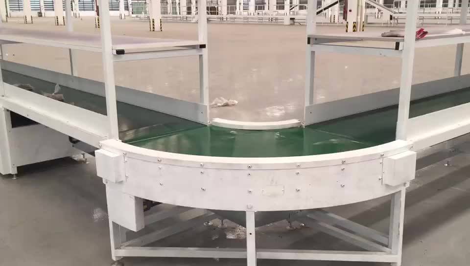 Efficiency Speed Adjustment Turning Curve Belt Conveyor With Pvc Belt