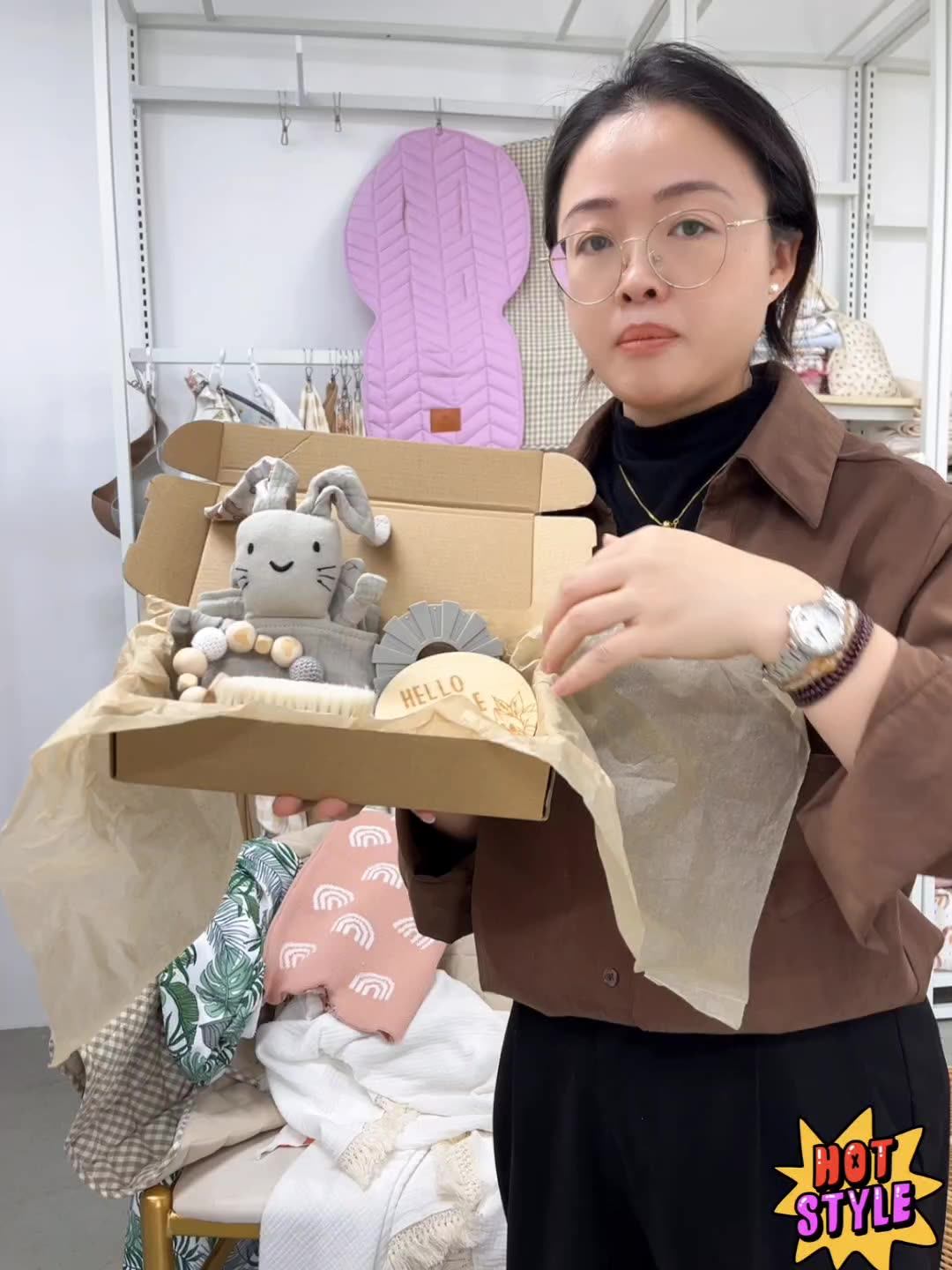 Cheer 2024 Fast Delivery Baby Gift Box Set Newborn Cotton Blanket Baby