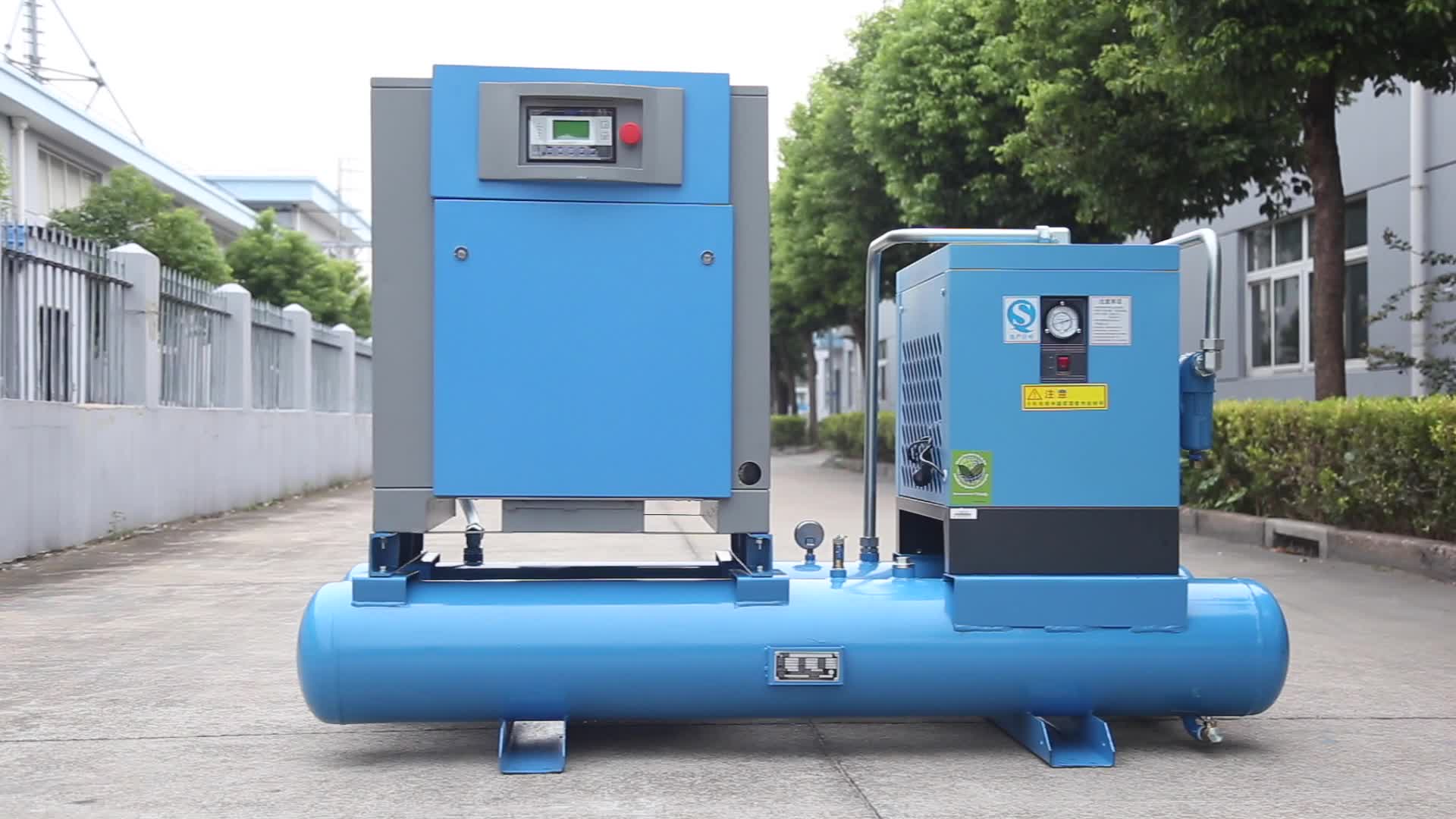 18kw 25hp Integrated Screw Air Compressor Machine With Air Dryer And