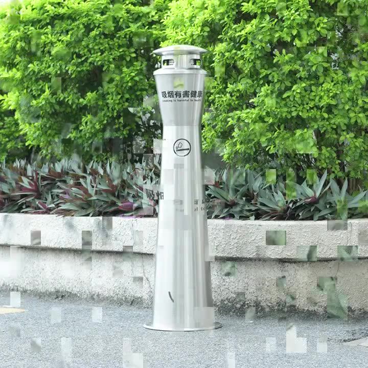 立式烟灰柱户外不锈钢酒店商场吸烟区烟蒂柱烟头收集器灭烟垃圾桶-阿里巴巴