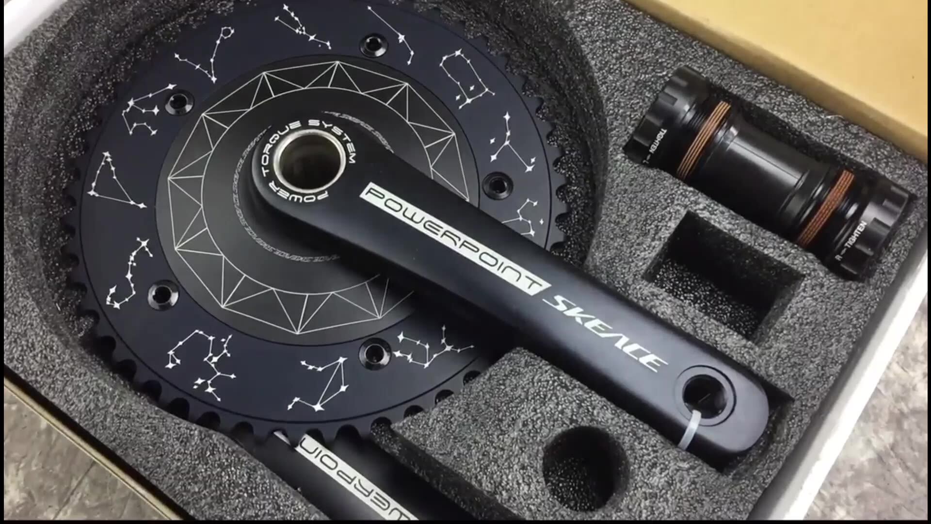 Skeace-パワーポイントHollowtechクランクセット,固定ギア,シングル