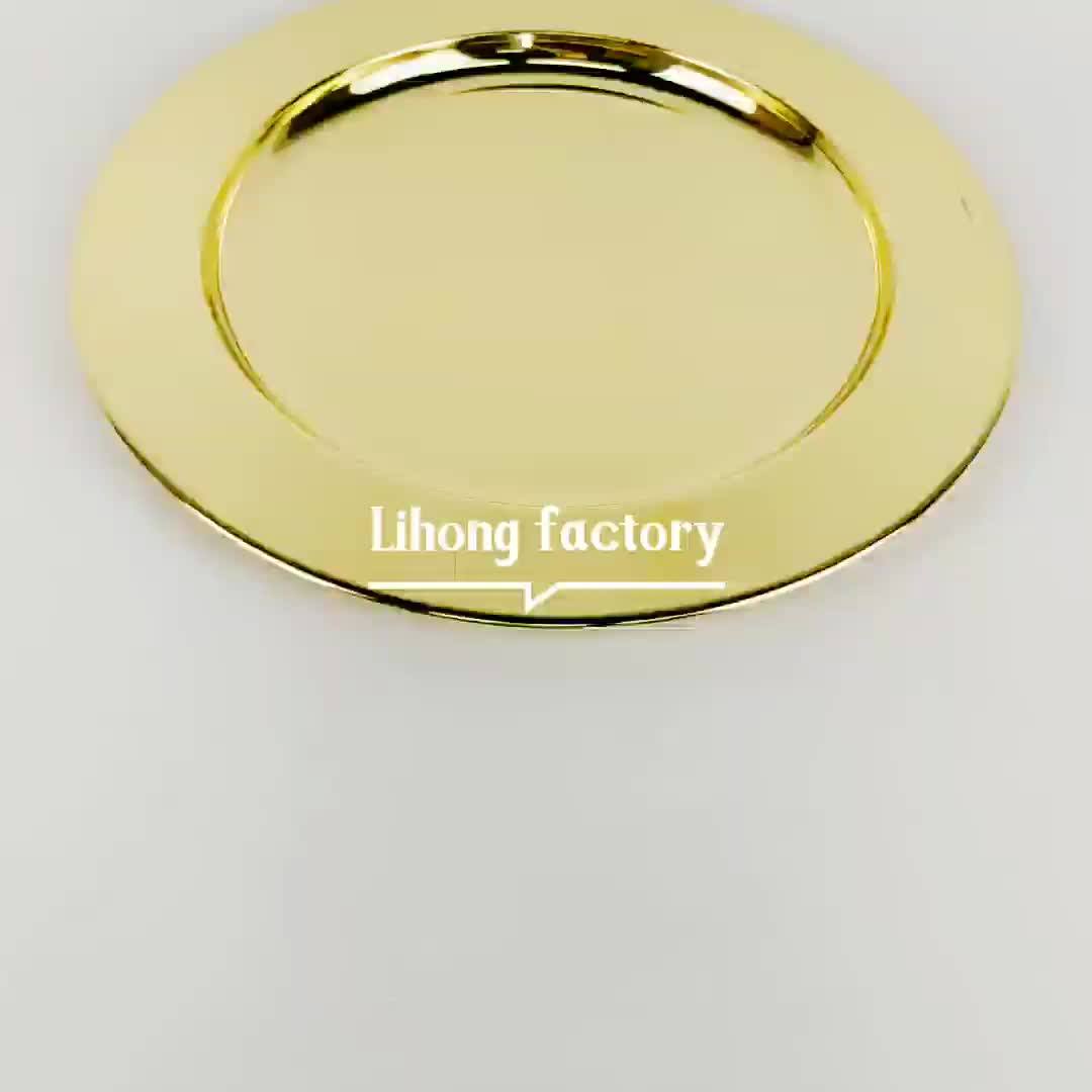 Stainless Steel 30cm /13inch Shining Golden Base Charger Plates For Wedding Buy Golden Base