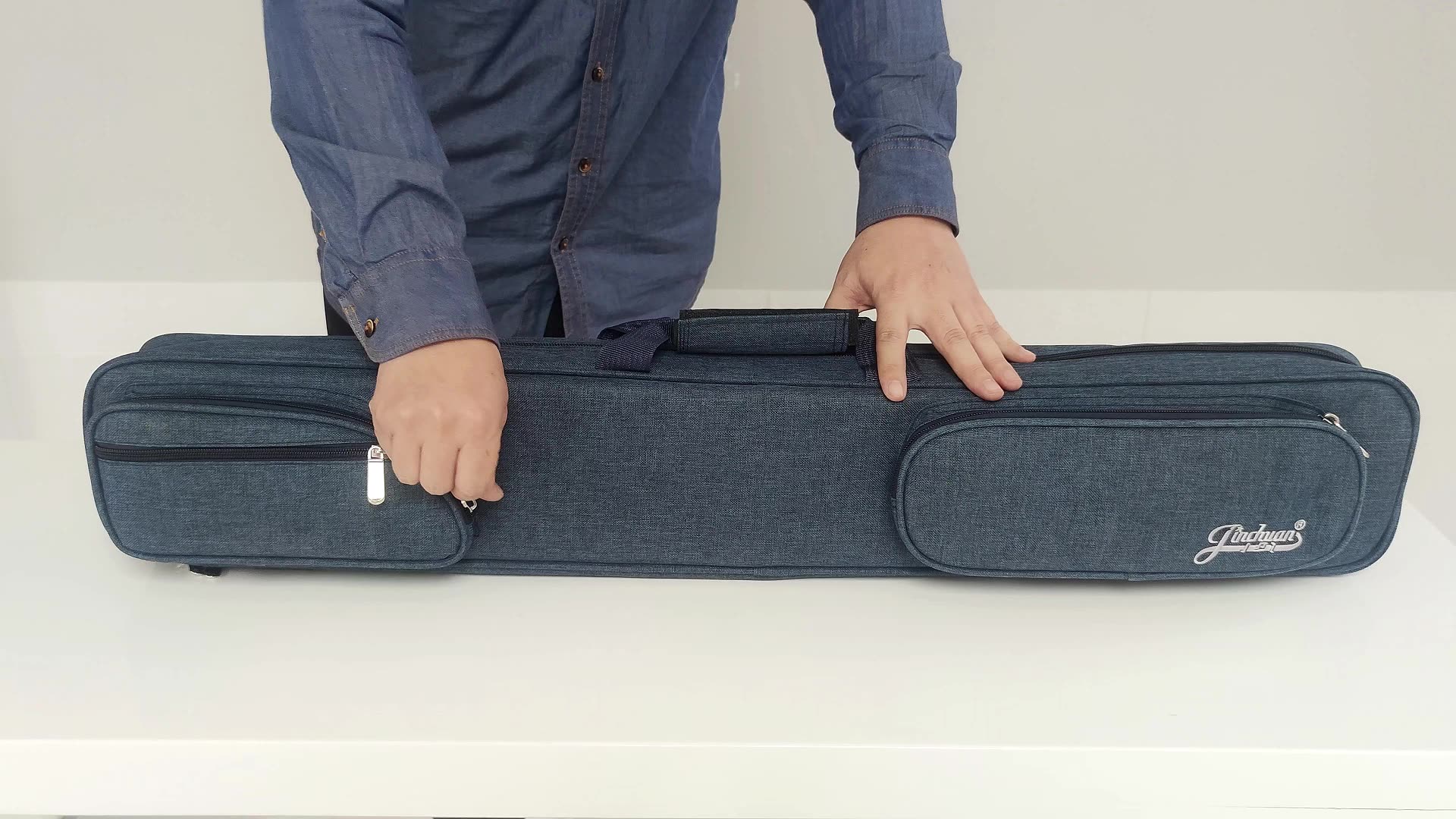 Custom Billiard 7 Holes Cue Case 3 Butts 4 Shafts Oxford Canvas Bag