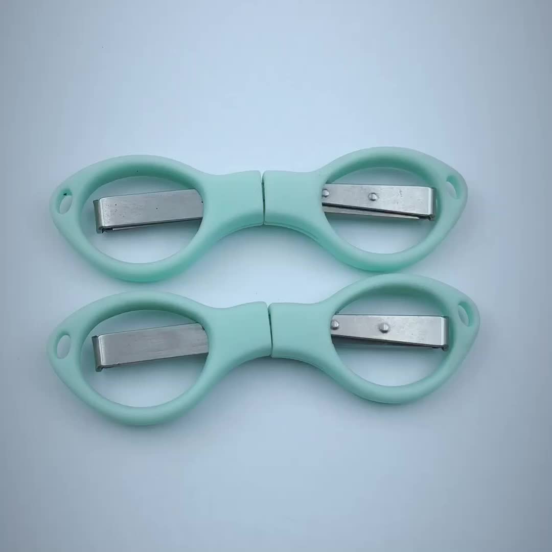 Small Customized Children Mini Folding Scissors Baby Plastic Stationary
