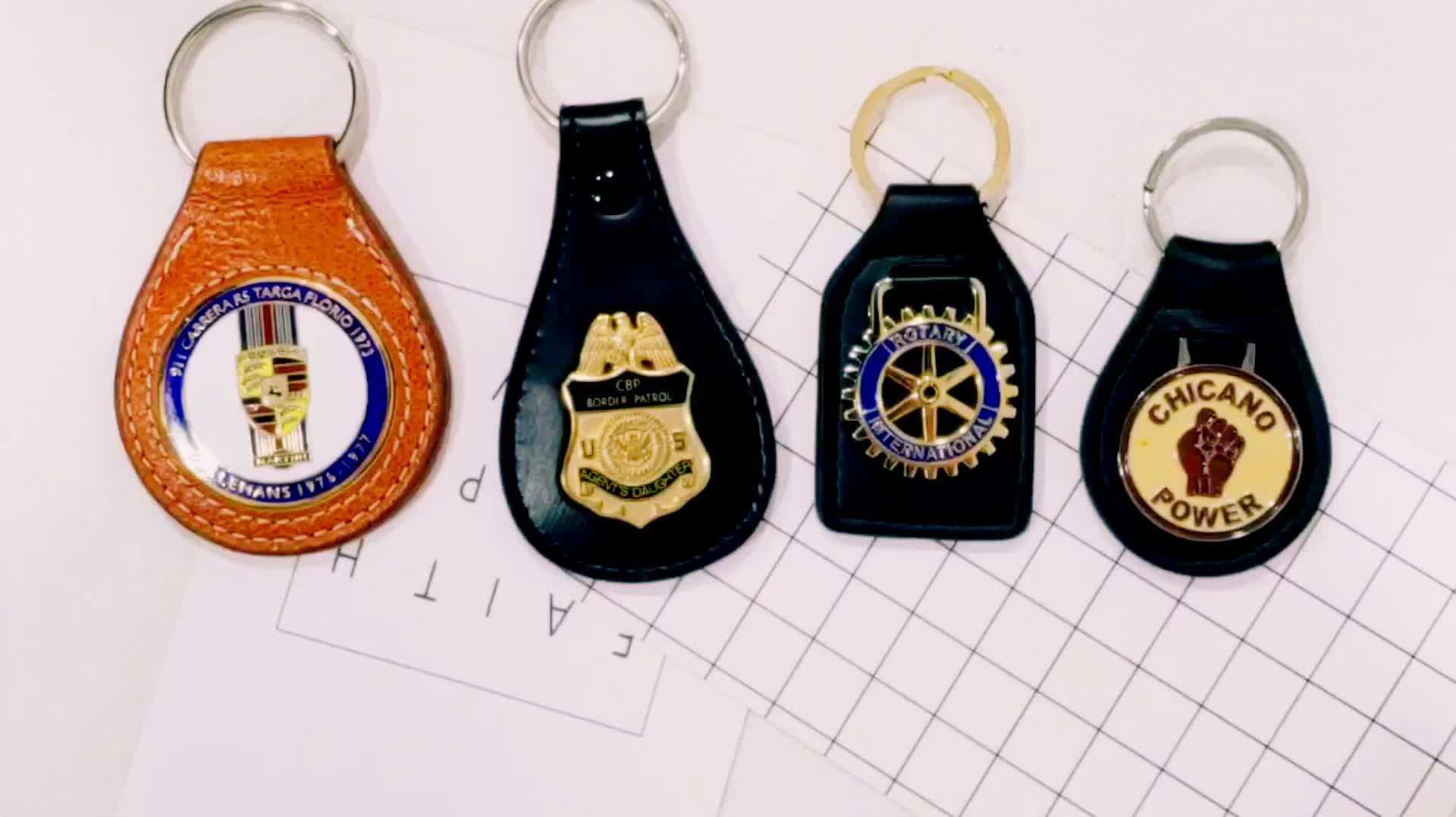 Custom Engraved Design Metal Luxury Leather Keychain With Logo And Gift