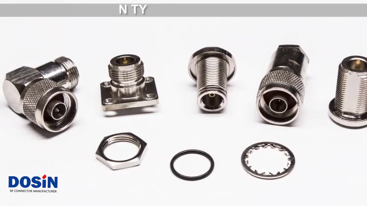 Crimp Types Electrical Connector Female 4 Hole N Connector Flange Mount