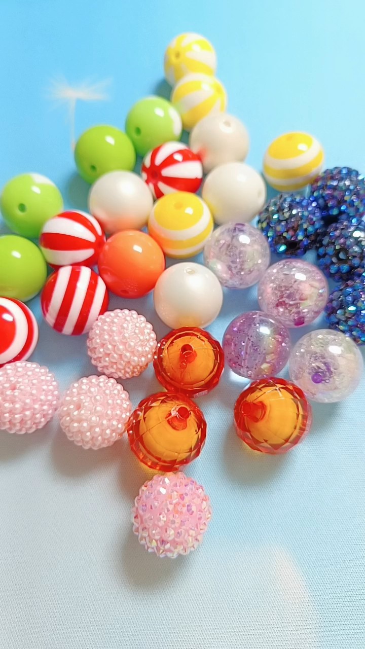 Hot Selling 20MM Chunky Beads Colorful Candy Gumball Loose Spacer Beads DIY  Necklace Bracelet Jewelry Making Supplier