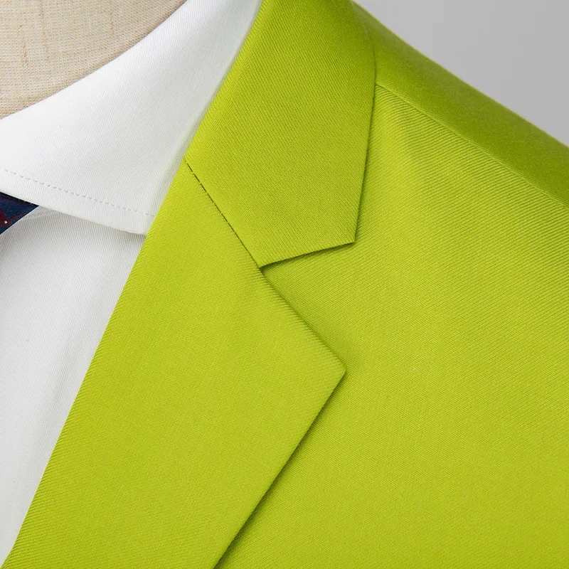 New Korean-style suit set for foreign trade and cross-border, two-button wedding suit set, 3D image, grass green, 662P180