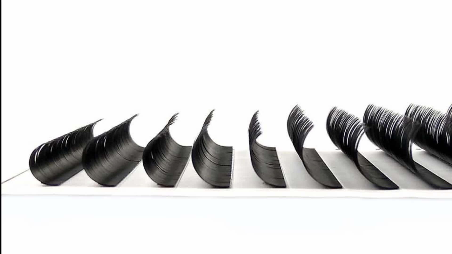 Wholesale Lash Matte Black Ellipse Pbt Fiber Single Flat Eyelash