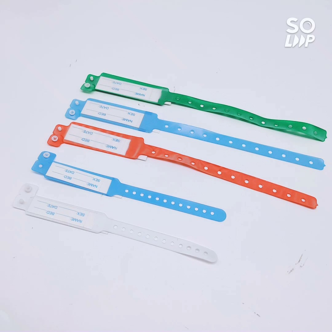 Custom Hospital Plastic Vinyl Bracelets Medical Disposable Pvc