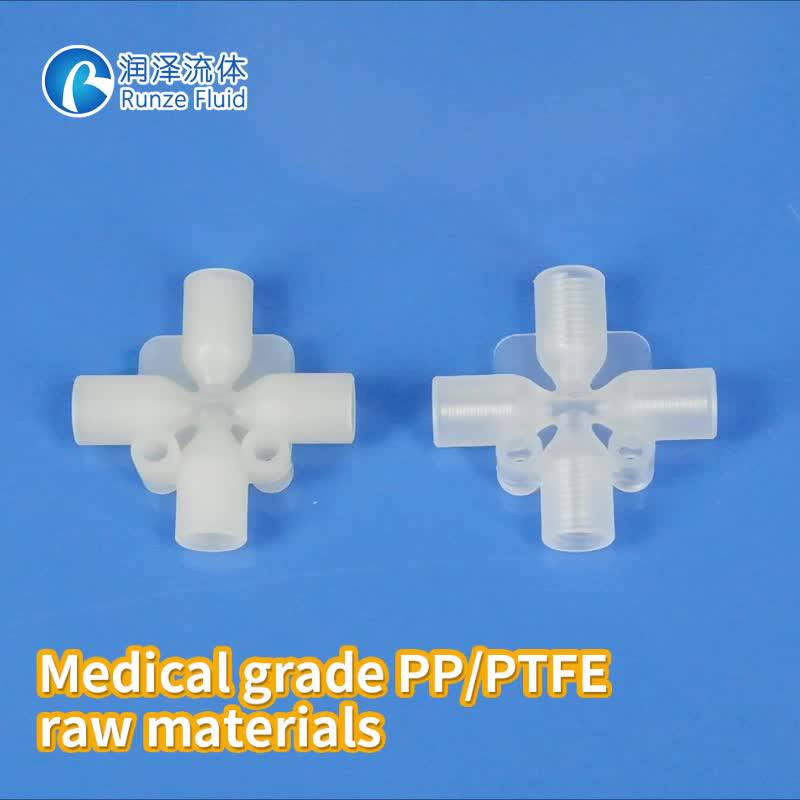 Pp Ptfe Four Way Tube Connector Plastic Buy Four Way Tube Connector