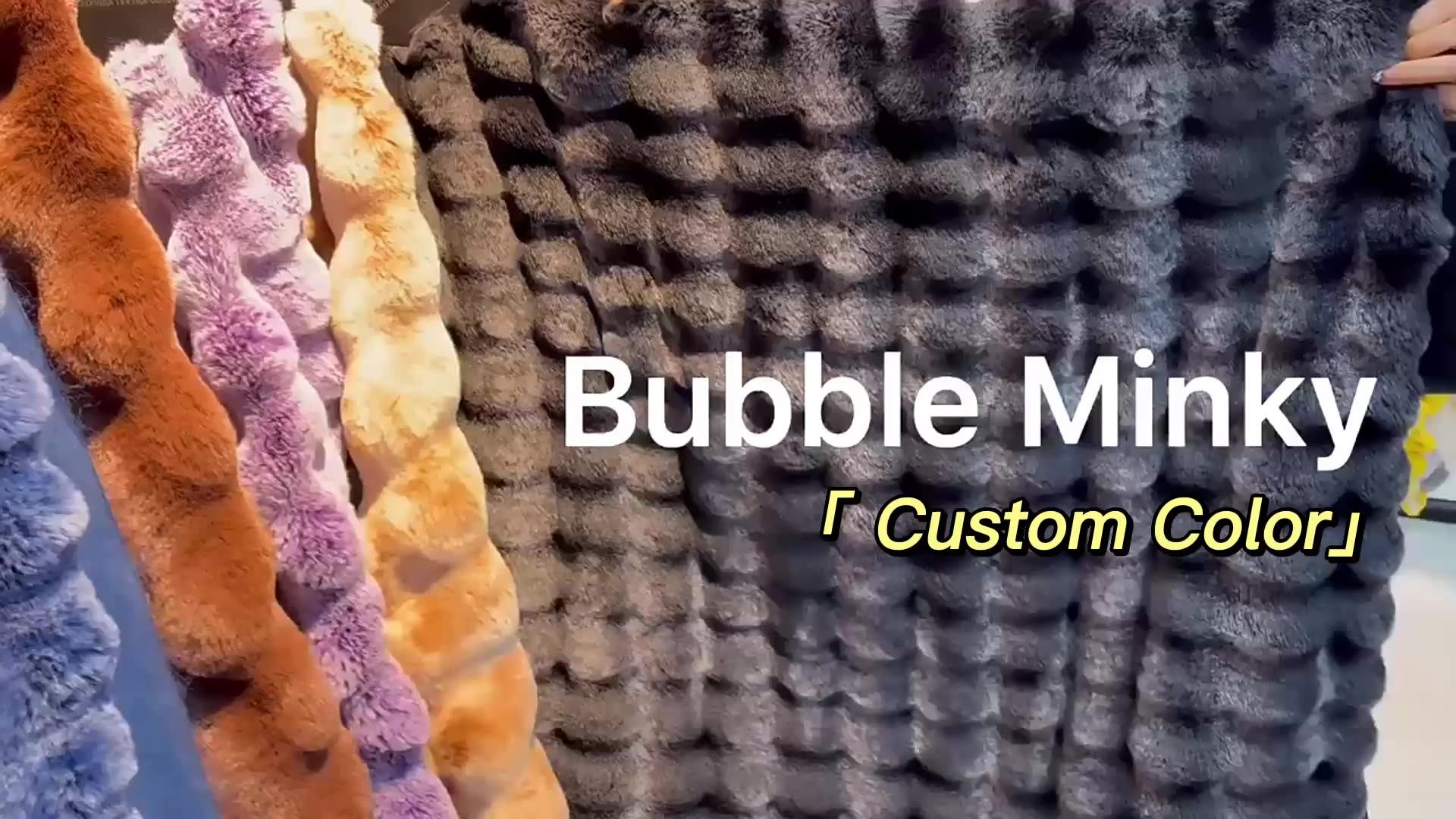 Luxury Tie Dye Pink Bubble Double Sided Soft Faux Rabbit Fur Minky Home