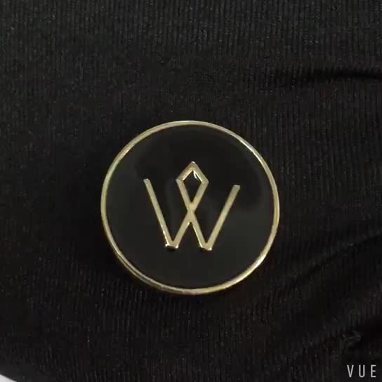 Black Enamel Garment Metal Button Embossed Logo Metal Shank Sew Buttons