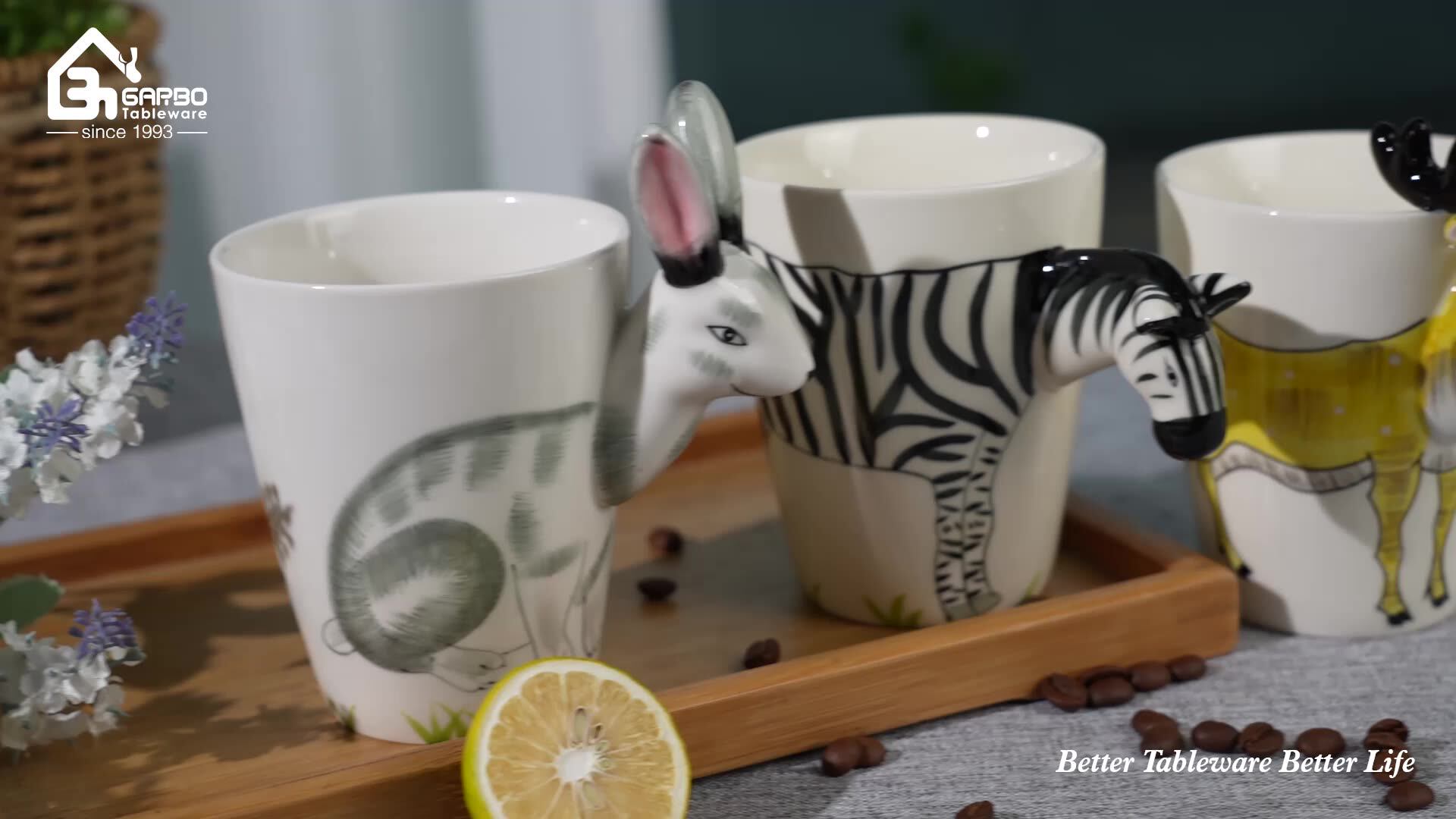 China Wholesale Hot Sale Ceramic Mugs Hand Painted Water Cup Customized 3D  Animal Logo 400ml Bulk Pack Ceramic Coffee Cup