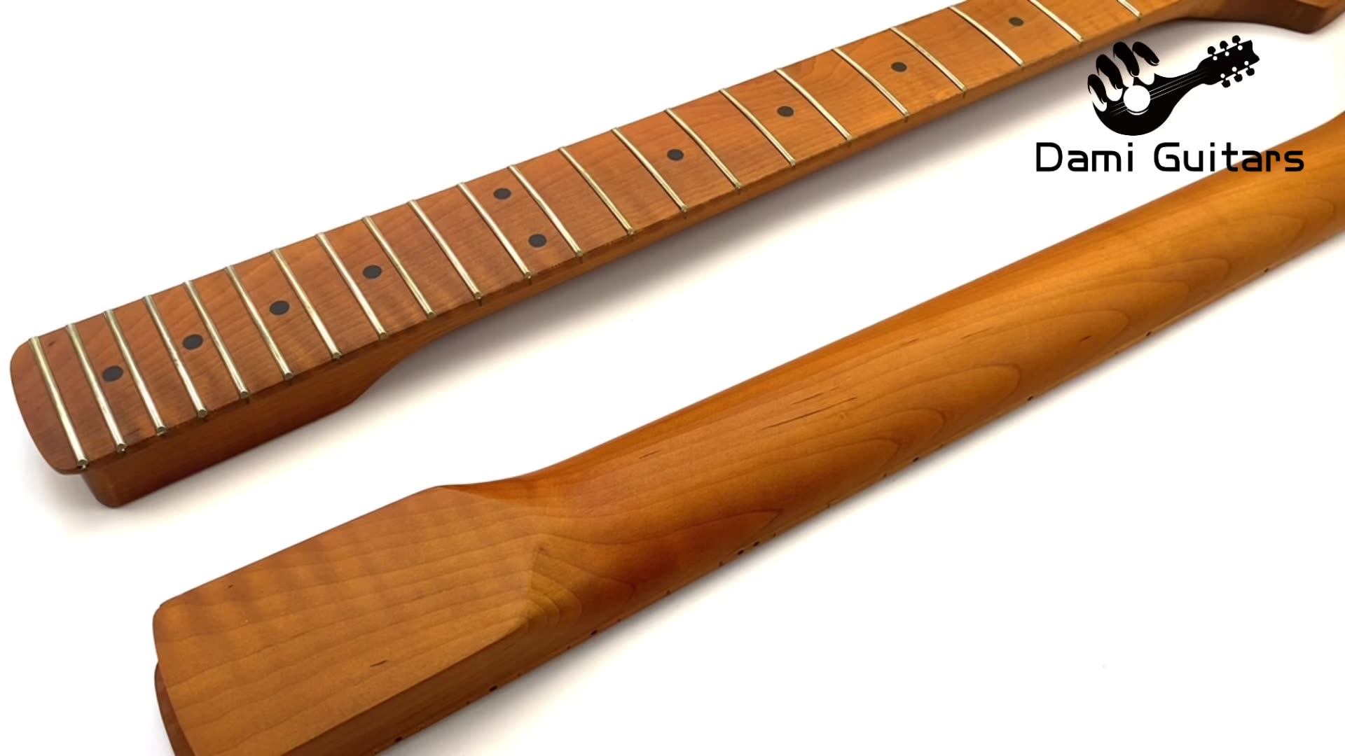 22 Frets Nitro Stain Electric Guitar Neck Replacement Roasted Maple St 