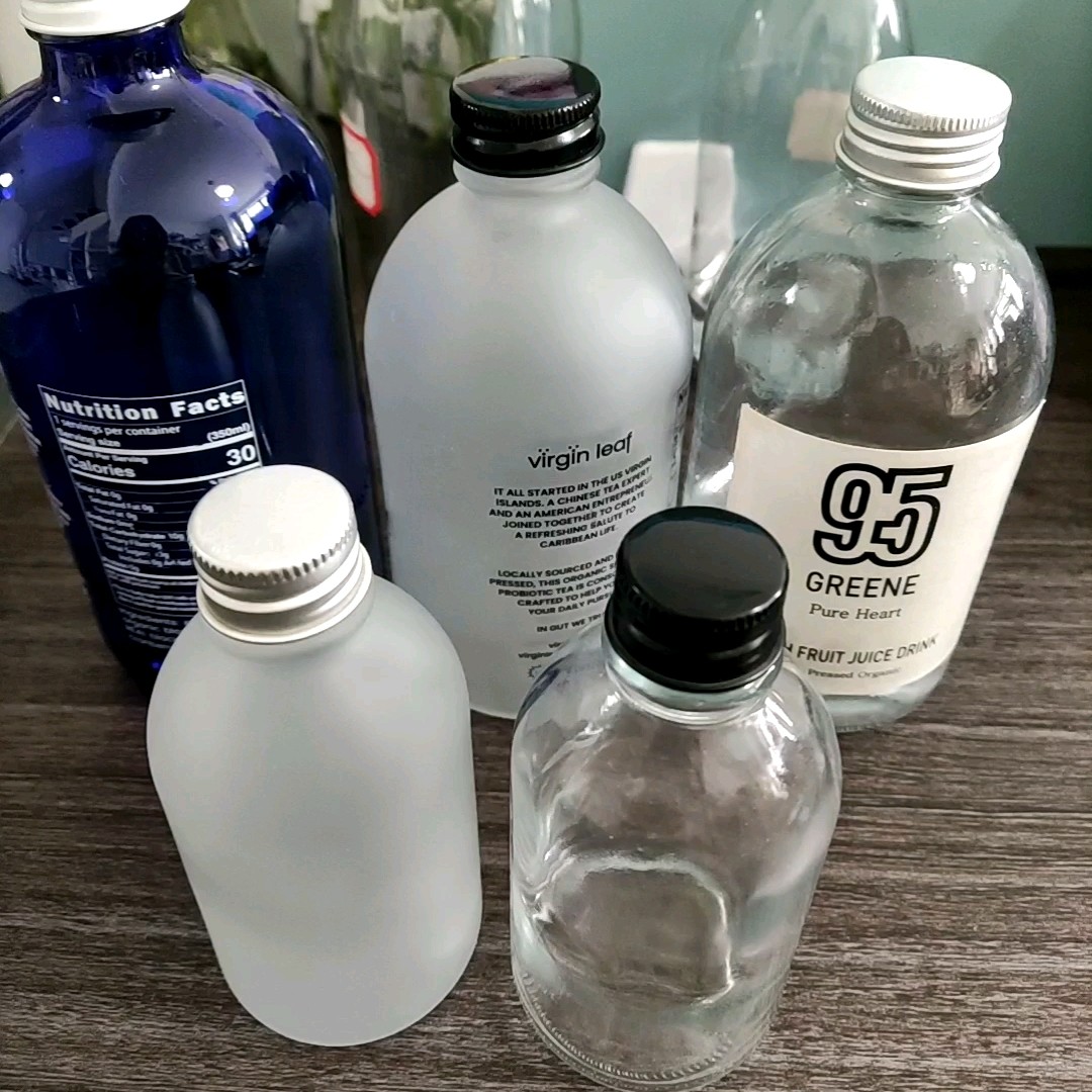 Custom Made Orange Fruit Juice Glass Container Milk Bottle Glass Juice