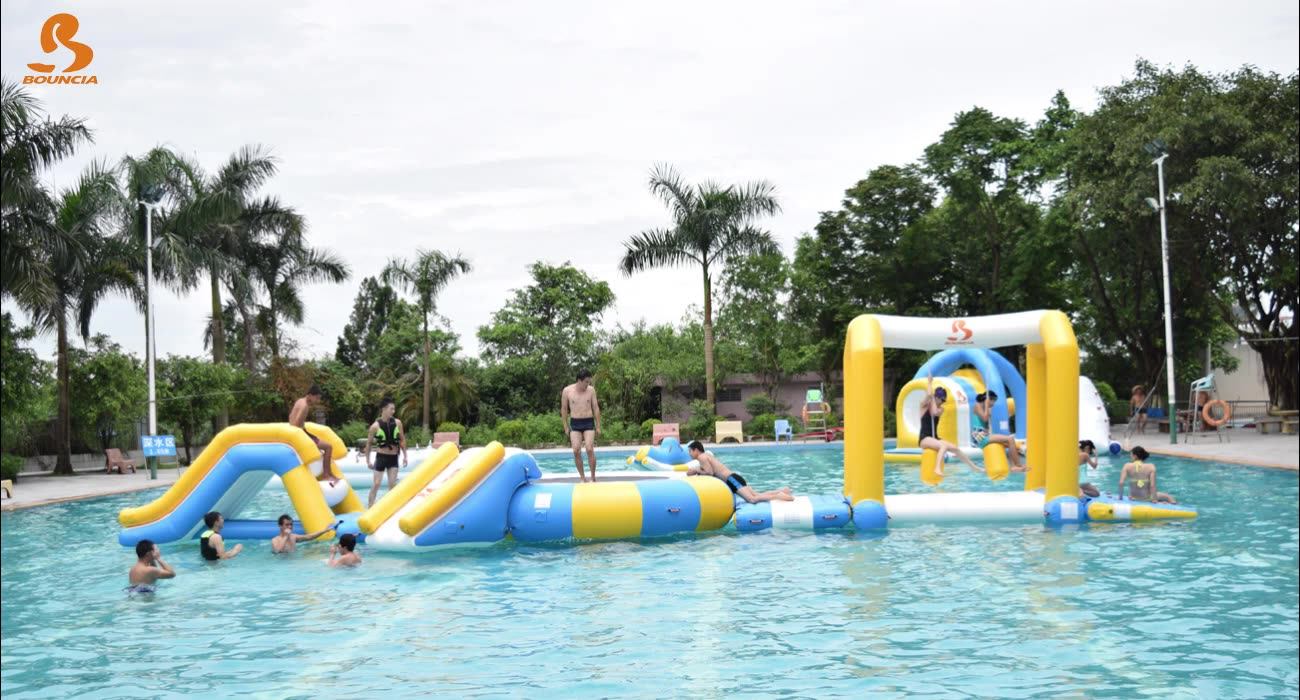 Custom Made Inflatables Water Park For Pool Party,Inflatable Water