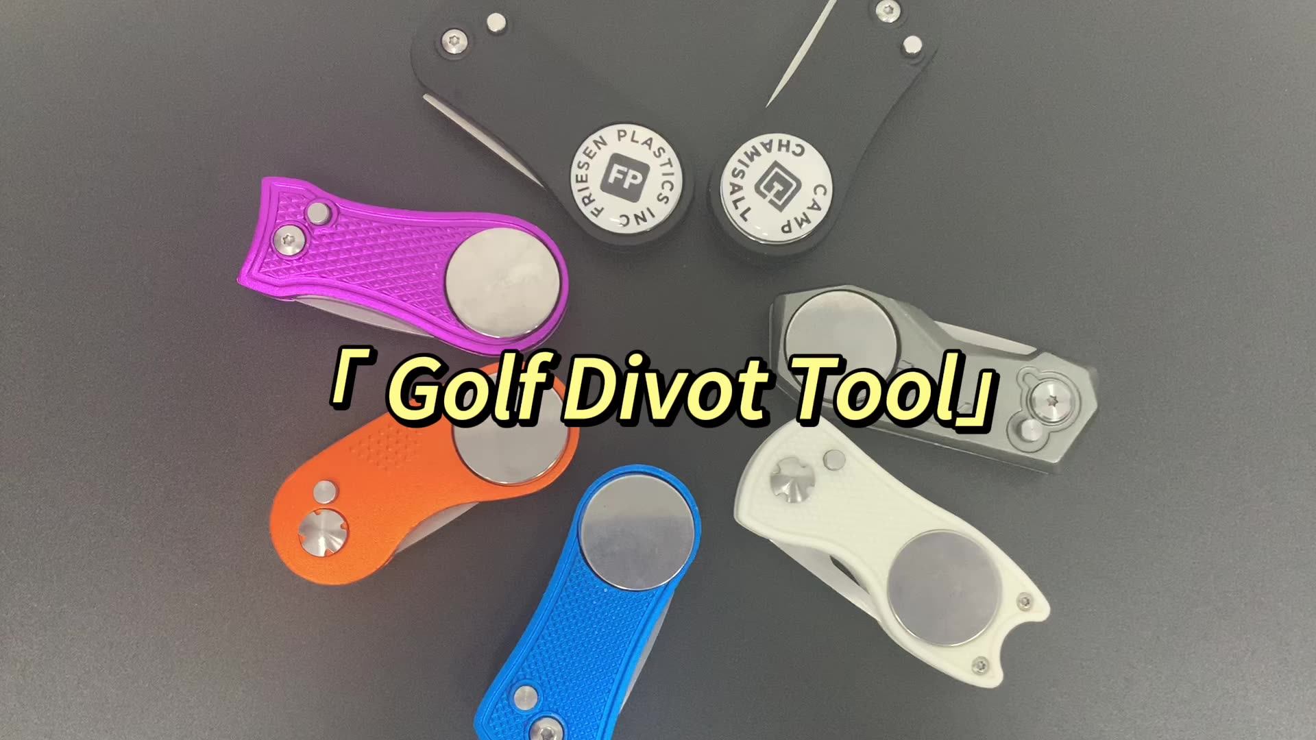 Oem Foldable Metal Pitch Fork Divot Tool With Golf Ball Markers