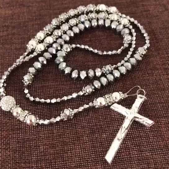 8mm Black Bling Bling Metal Crystal Bead Rosary Buy Bead Rosary