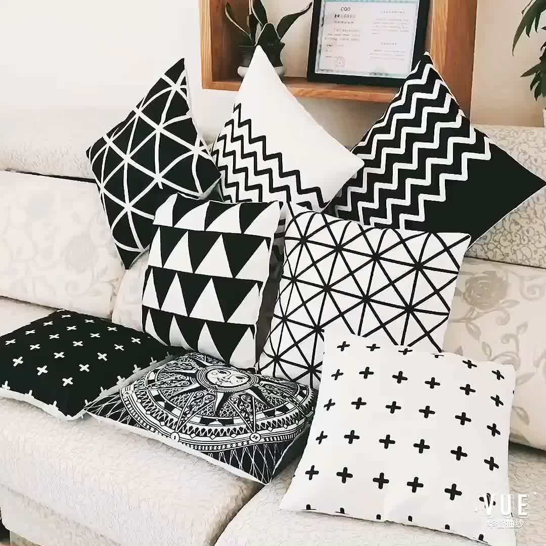 2018 Newest Black And White Geometric Decorative Living Room Cushions