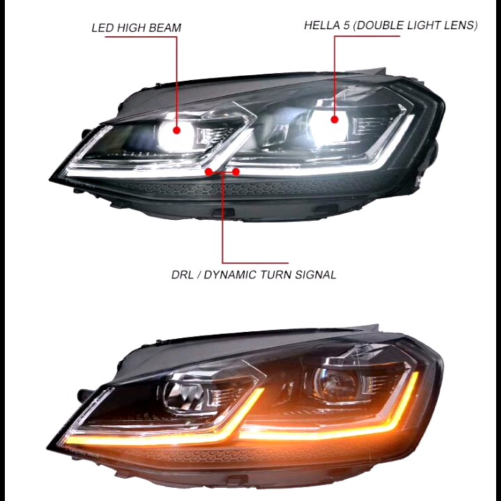 Car Headlight Assembly For Vw Golf7 Headlights Assembly Golf 7 Mk7 2013