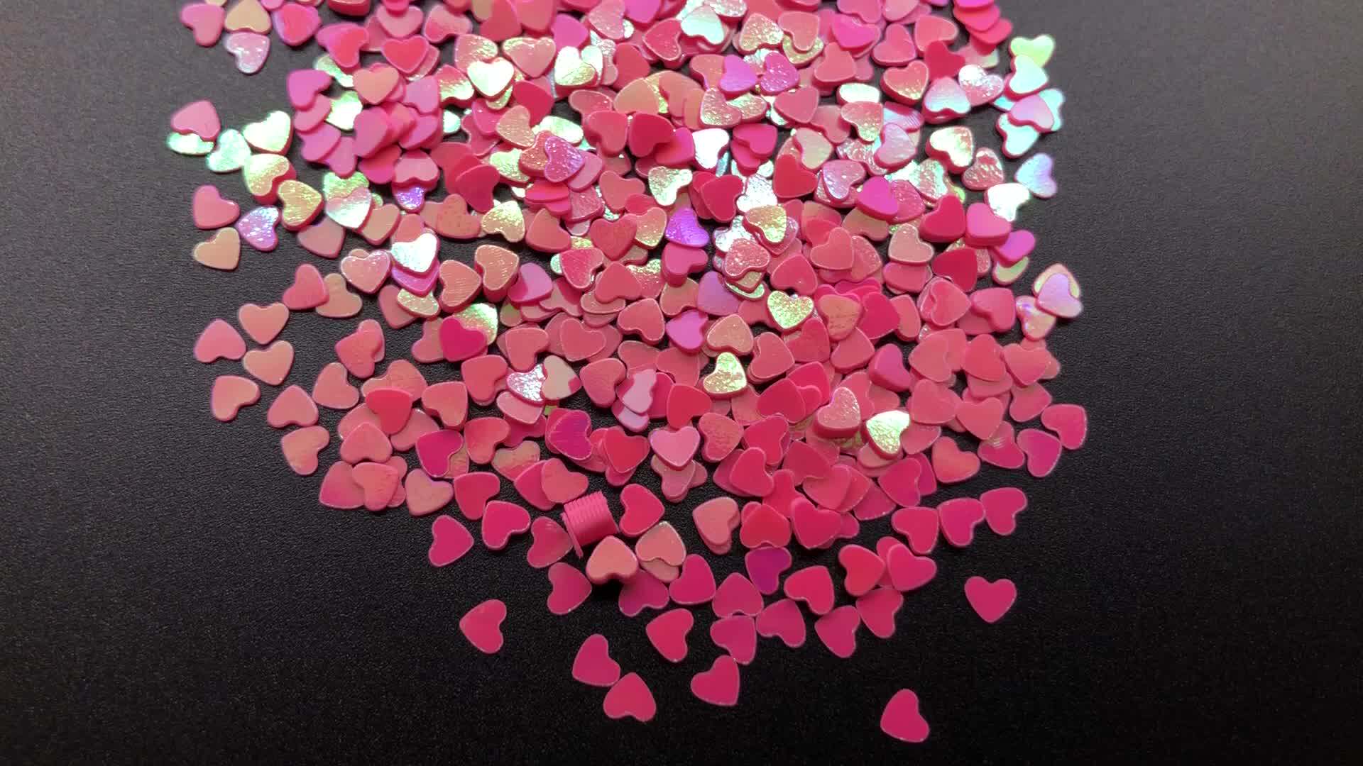 Factory Bulk Wholesale Confetti Pvc Heart Shape Sequin For Christmas