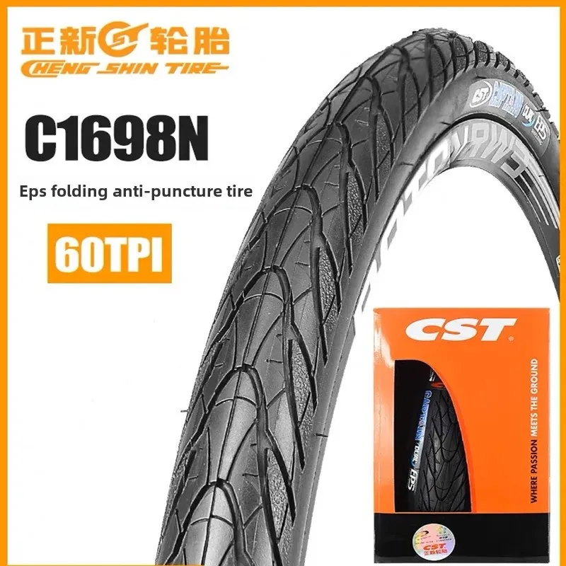 Positive new tire C1698 shark fin 26/27.5*1.75 mountain bike tire puncture-proof semi-bald ultra-light tire