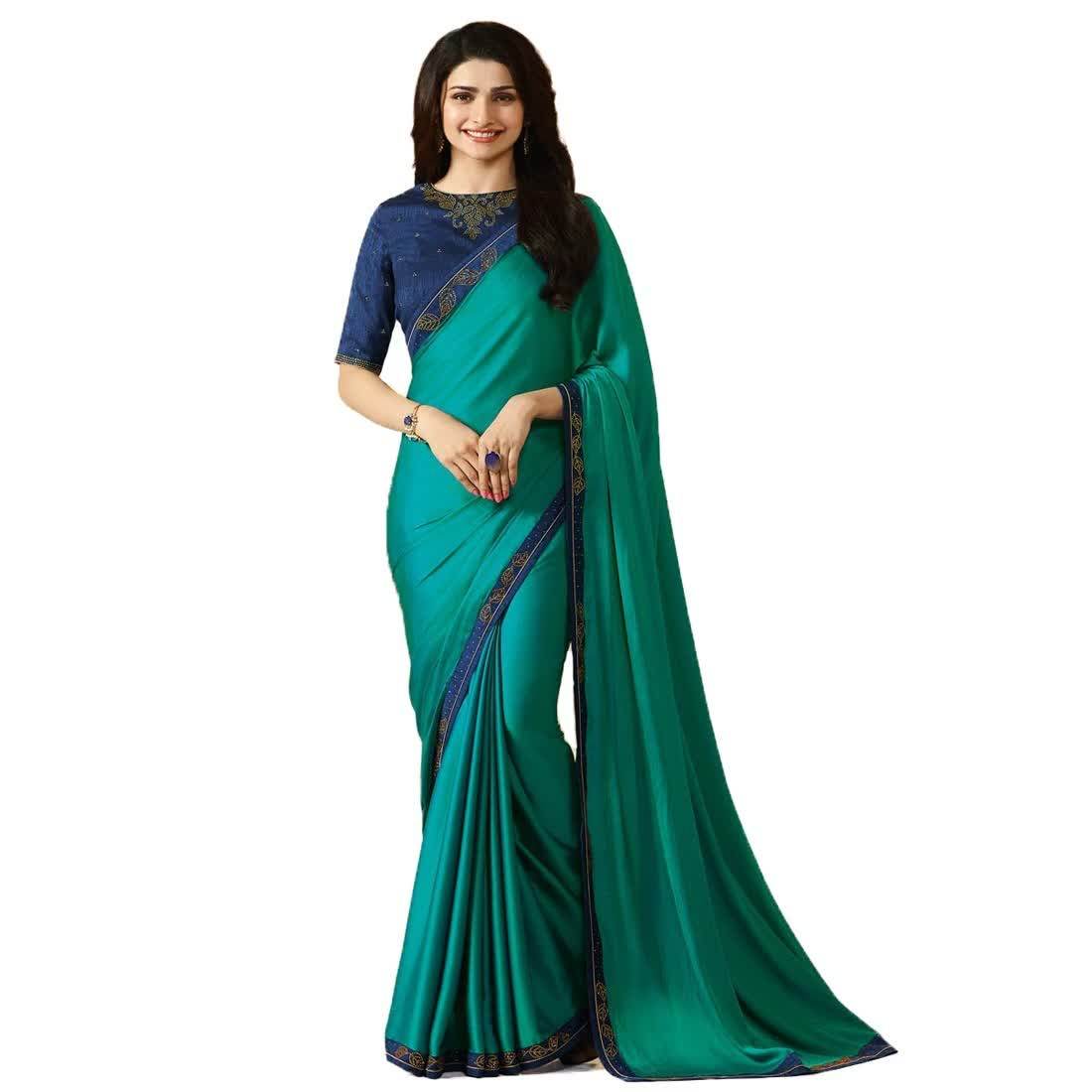 Party Wear Indian Designer Saree Embroidery Silk Saree With Blouse