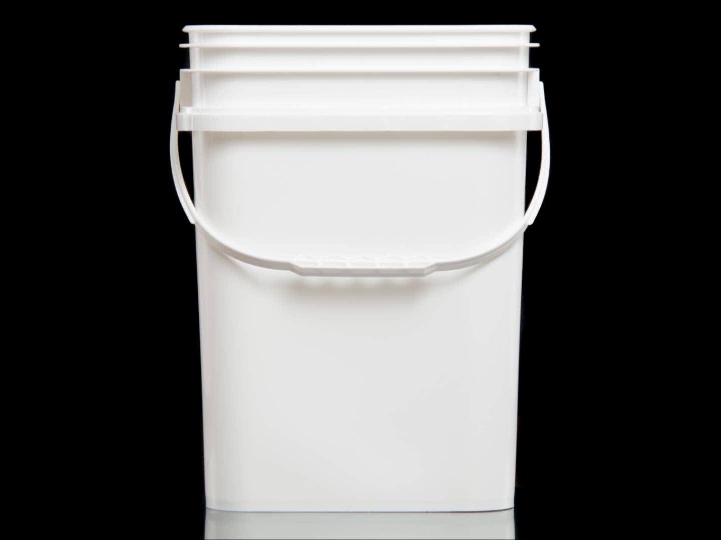 White Color 15 Liter Pp Square Bucket With Lids Buy Oring Sealed