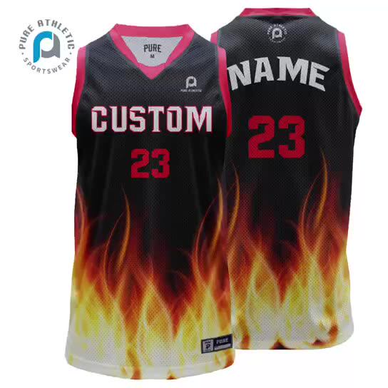 Pure Ladies Sublimated Basketball Wear Uniform Color Pink Womens