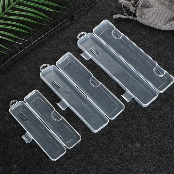 Portable Transparent Dust-proof Plastic Cutlery Box with Hook Internet Celebrity Spoon Fork Chopsticks Makeup Brush Stainless Steel Straw Storage Box