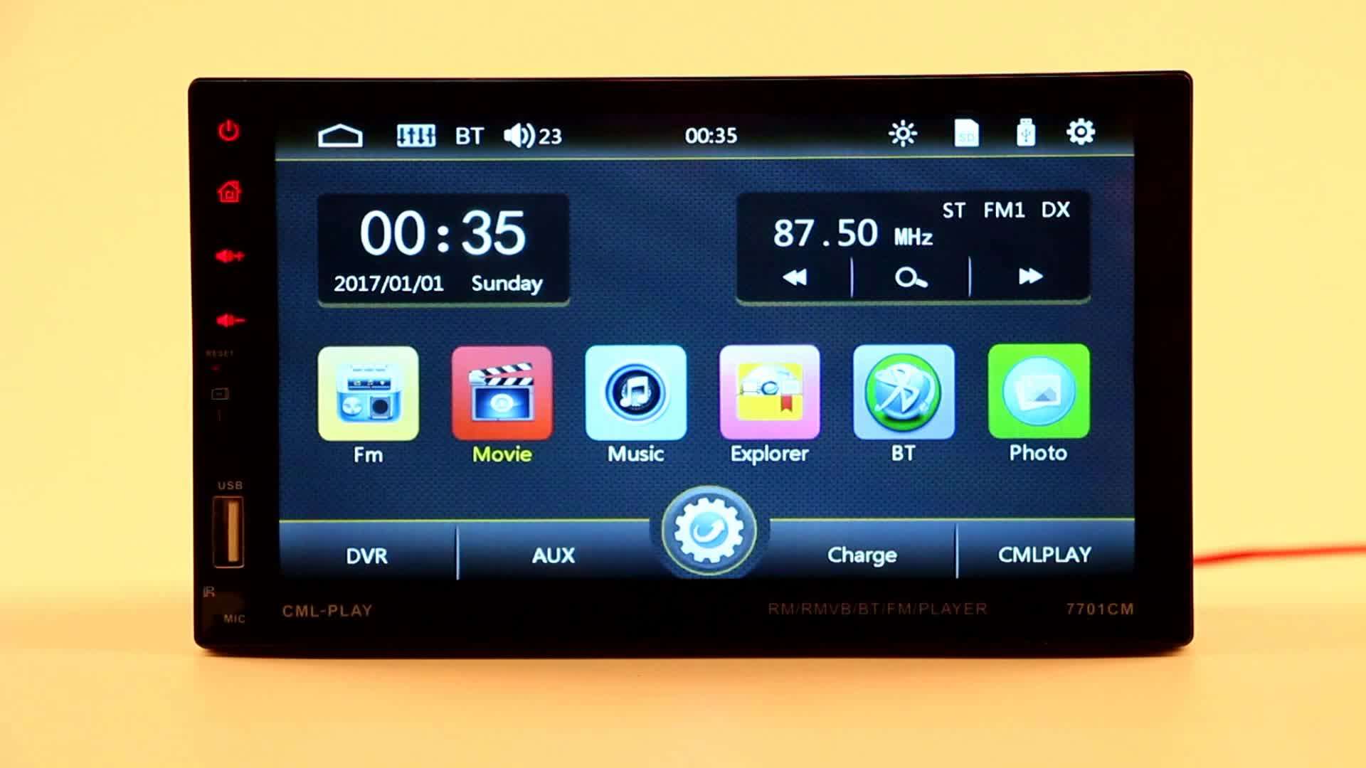 7 Inch Double Din Car Stereo Audio Capacitive Full Touch Screen 1024*