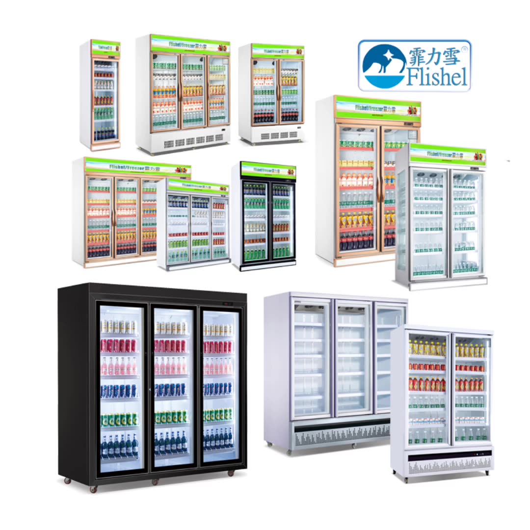 Commercial Upright Cold Drink Display Refrigerator Used Beverage Cooler