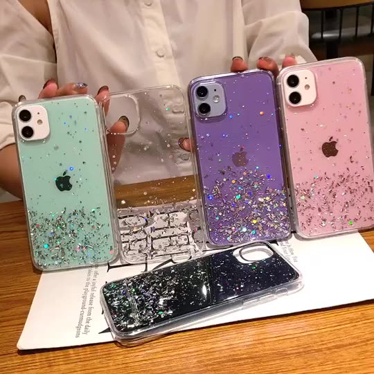 iphone 13 pro max case Luxury Clear Bling Glitter Phone Case For iPhone 13 12 11 Pro Max X XR XS Max 7 8 6 Plus Shining Sequin Soft Back Cover Case 13 pro max case