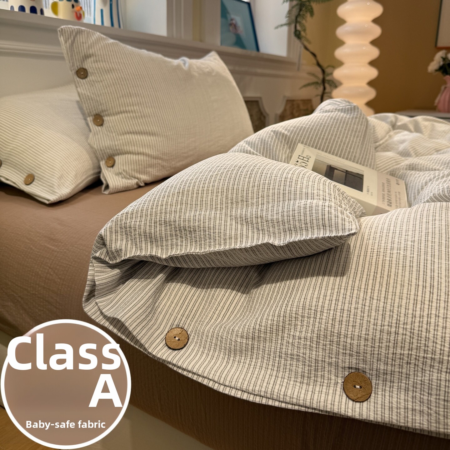 ins Unprinted Style Four-Piece Set, Pure Cotton Duvet Cover, Bed Sheet, Quilt Cover, Fitted Sheet, New Style Student Dormitory Three-Piece Set 4