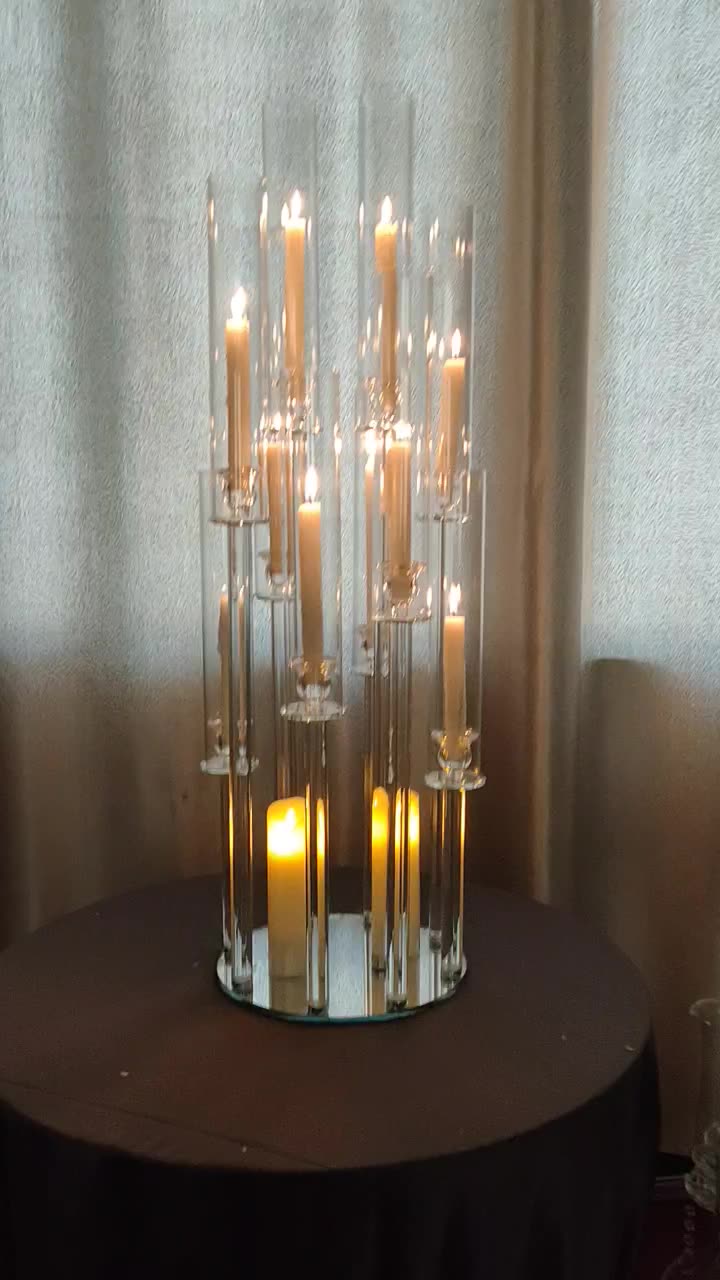 10 Arms Fancy Wedding Candelabra Crystal Cheap Table Glass Candle Holder 1m Tall Buy Fancy