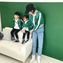 Parent-child clothing childrens clothing 2019 early spring cactus embroidered casual baseball uniform jacket boys and girls sports jacket tops
