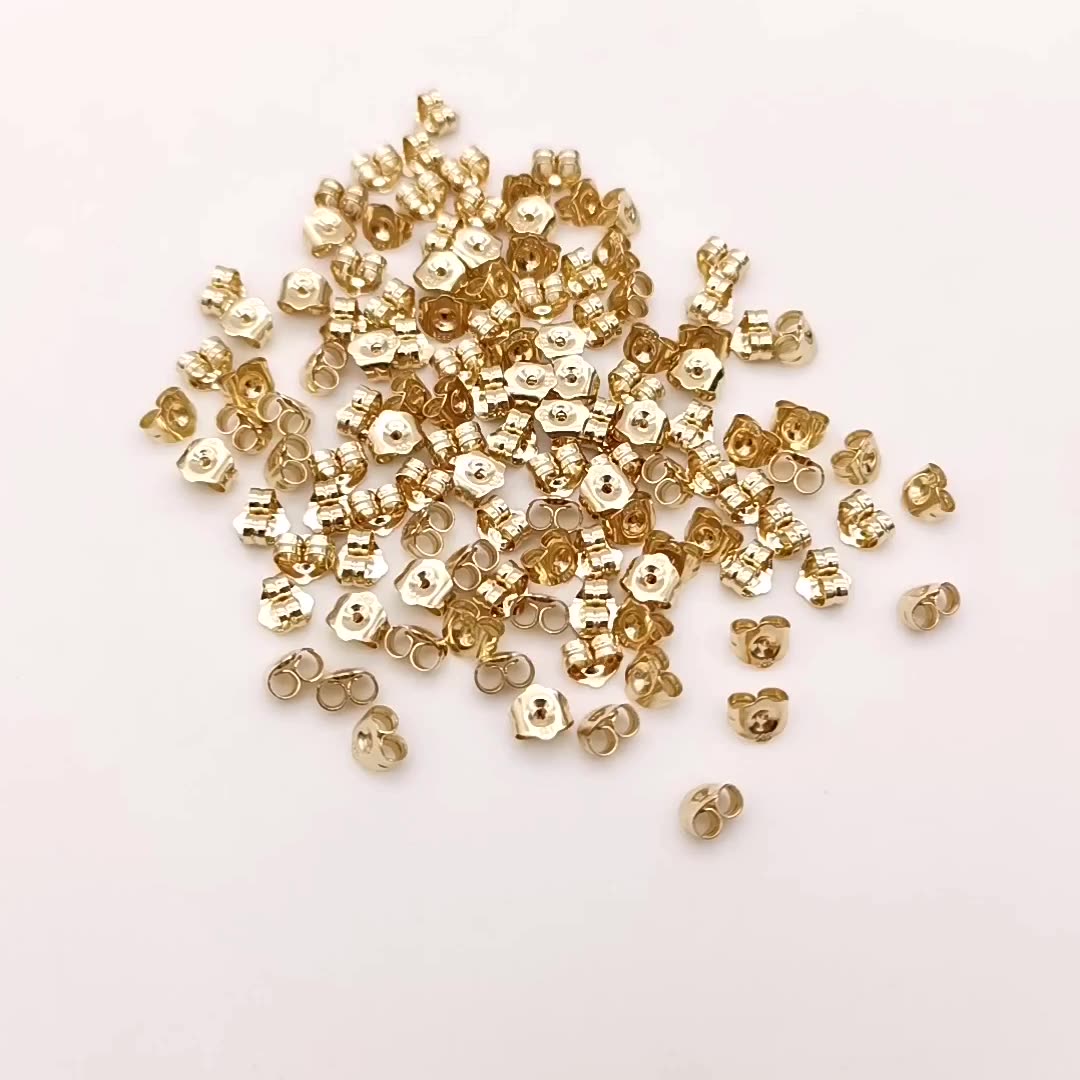 14k/ 18k Solid Gold Jewelry Findings Pure Gold Butterfly Earring Back