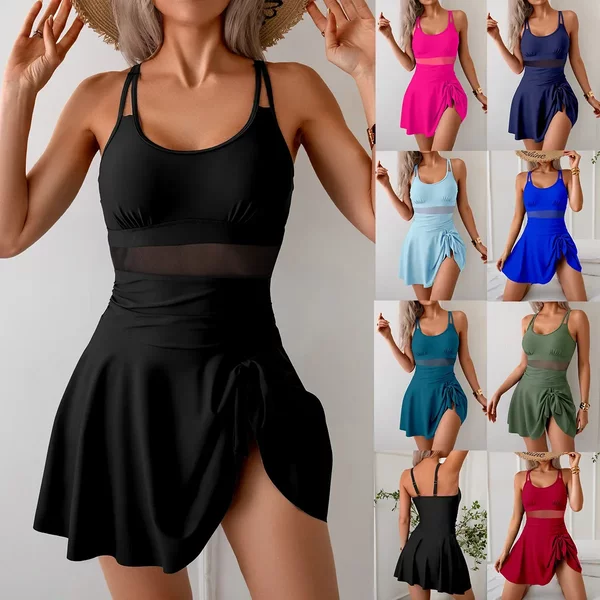 European and American Swimwear 2026 New Model One-Piece Swimsuit for Women Cross-Border Amazon Women's Swimwear Skirt Manufacturer Wholesale in Stock