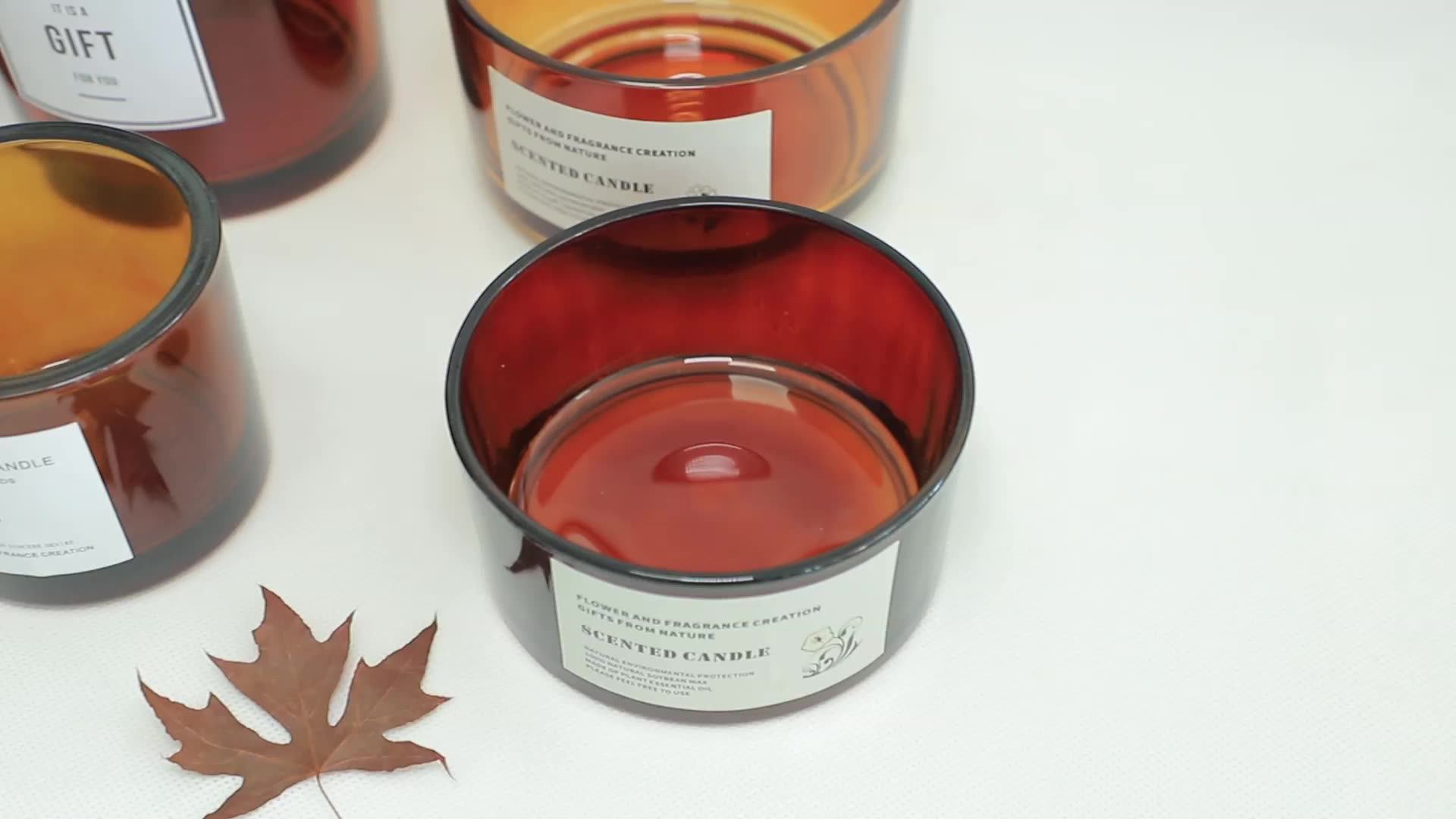 Wholesale Frosted Amber Candle Jars 13oz Amber Candle Jar With Wooden