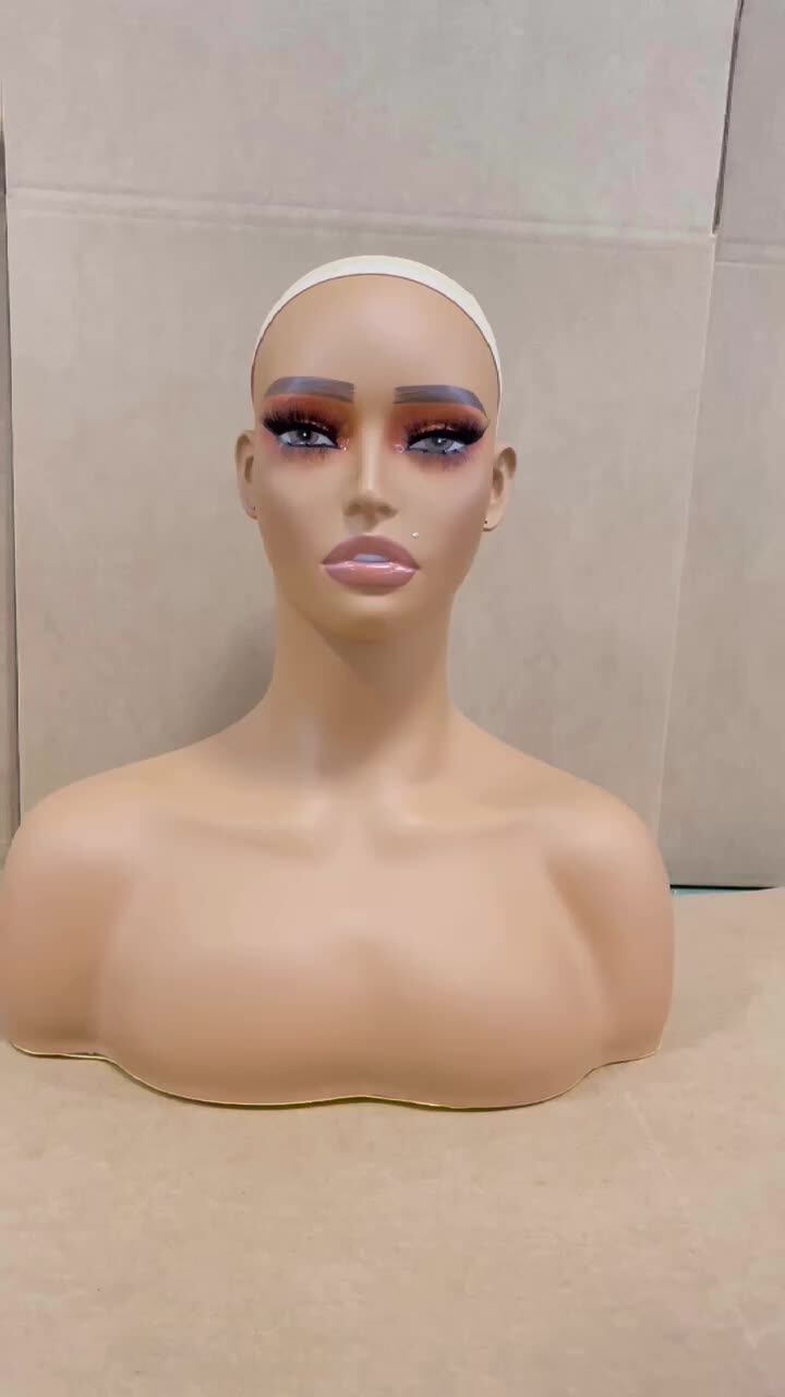 Pvc Wig Mannequins Head Female Bust Beauty Accessories Wigs Display