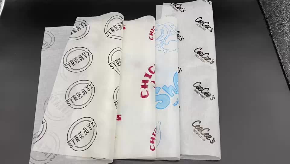 Greaseproof Food Grade Custom Printed Wax Paper For Burger/bread