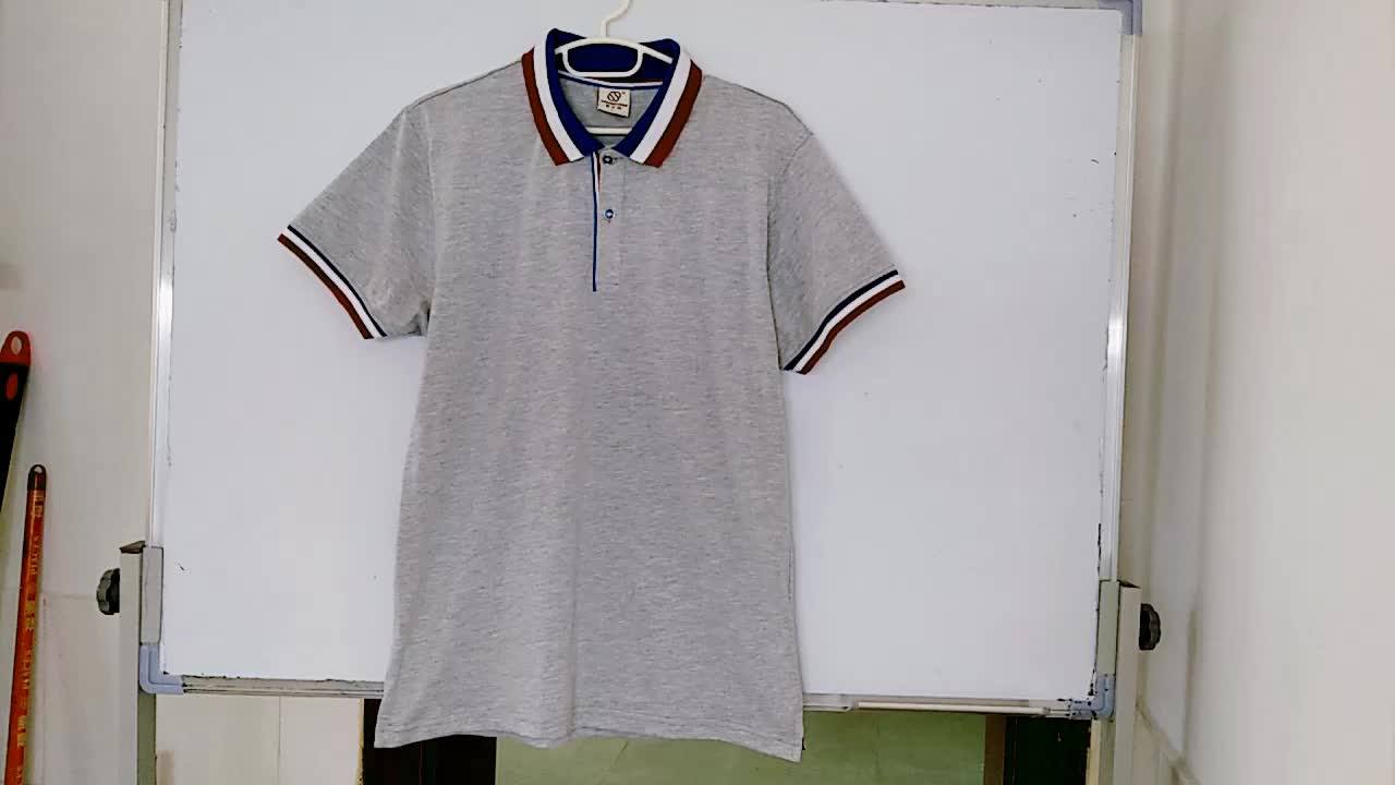 Custom Mens Pique 65 Polyester 35 Cotton Polo T Shirts With Black