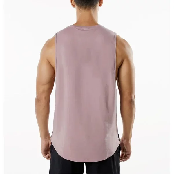 New European and American Solid Color Sports Casual Large Size Vest Men's Exercise Breathable Split Sleeveless Basketball Vest Summer