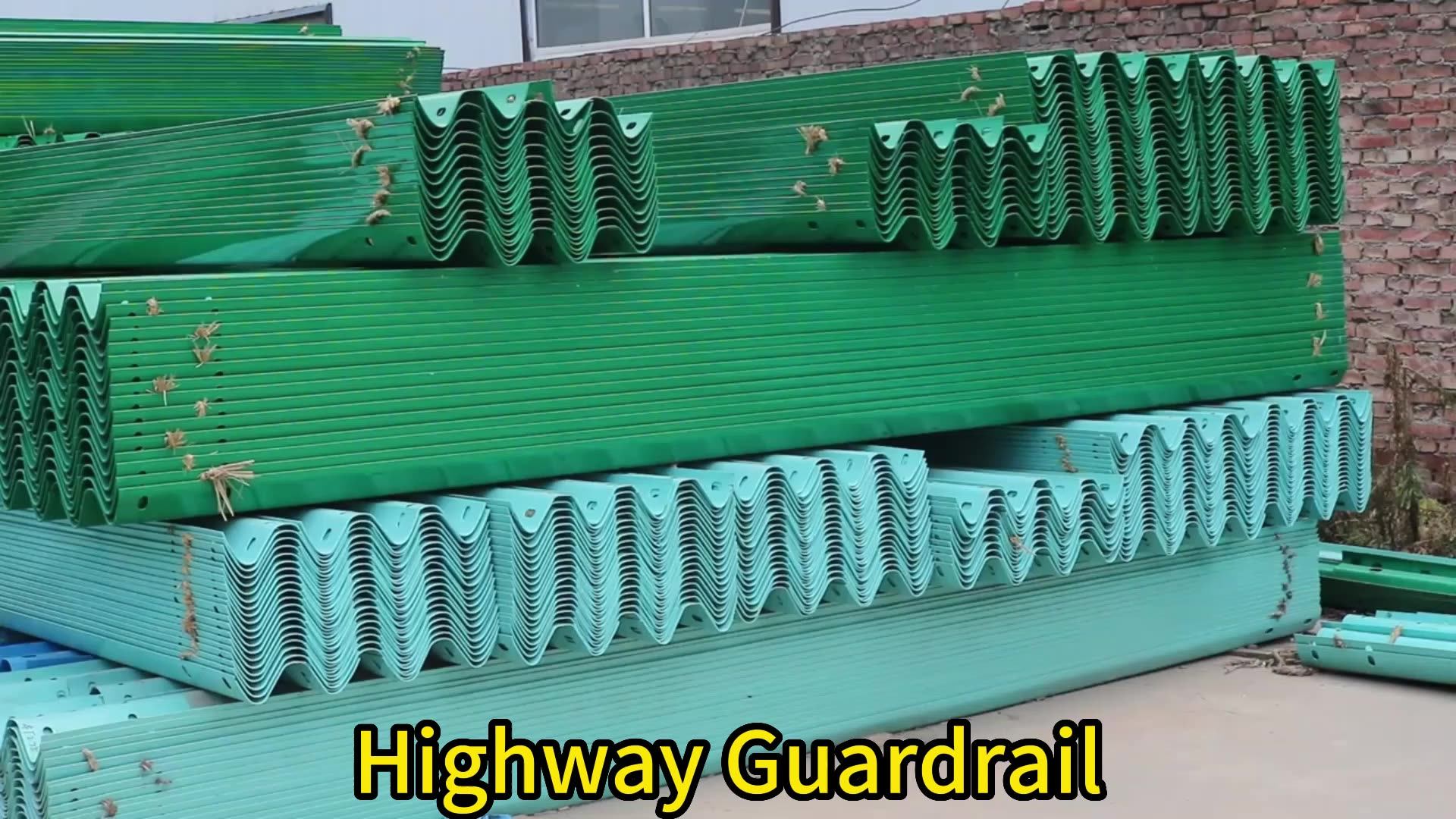 Highway Guardrail Beam Two Waves W Beam Guard Rails Protecting Road ...