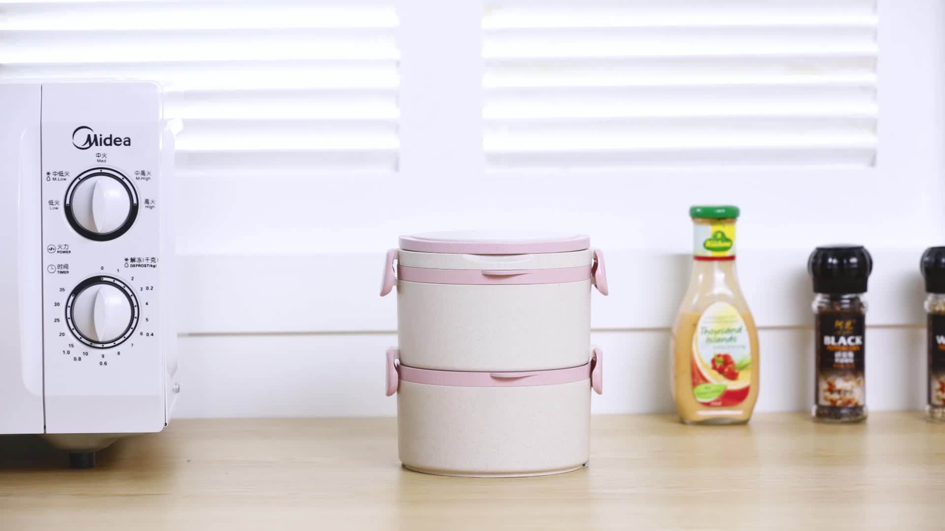 Wholesale Ecofriendly Wheat Straw Plastic Lunch Box Food Storage